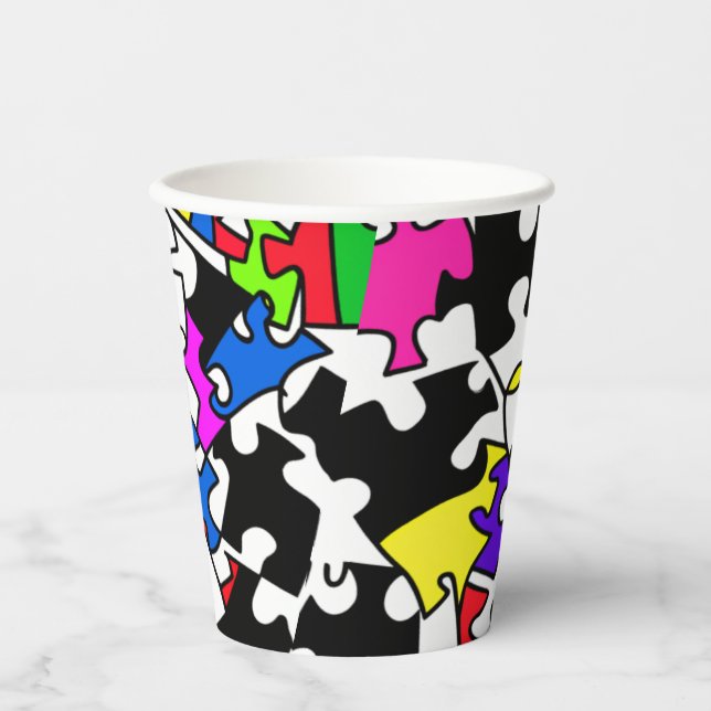 Puzzle Pieces Paper Cups (Front)