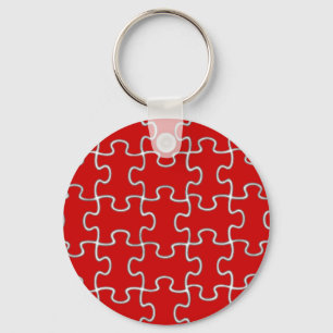 puzzle pieces red keychain
