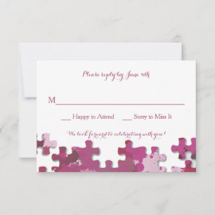 Puzzle Pieces Response Card Pink