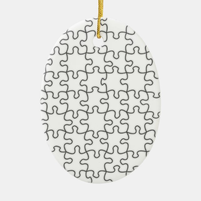 Puzzle Pieces Template (Add Background Colour) Ceramic Ornament (Front)