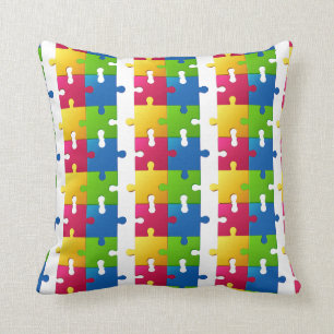 Puzzle Pieces Throw Pillow