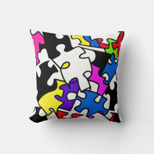 Puzzle Pieces Throw Pillow