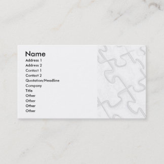 Puzzle Pieces White Art Deco Business Card