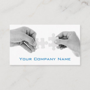 Puzzle Pieces with Hands Photo - Business Card