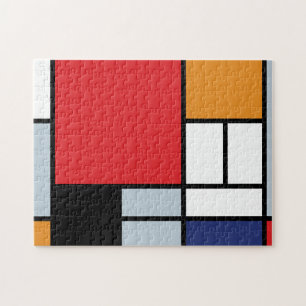 Puzzle Piet Mondrian - Composition avec grand plan rouge