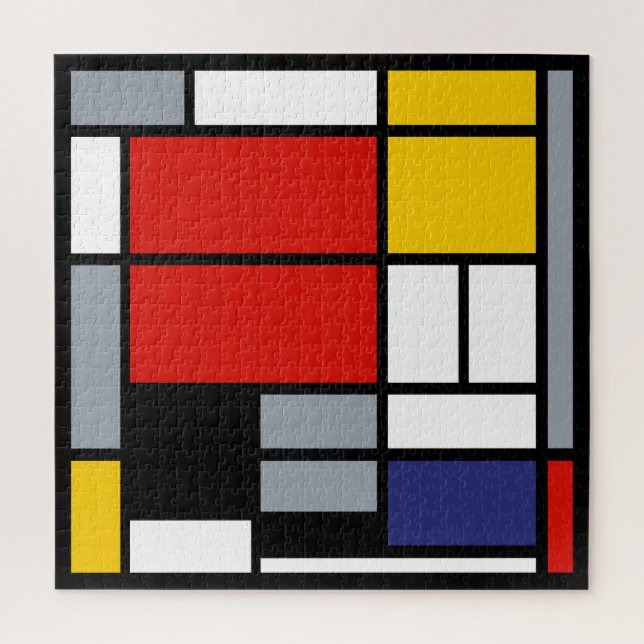 Puzzle Piet Mondrian, grande composition avec plan rouge (Vertical)