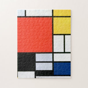 Puzzle Piet Mondrie Composition Rouge Jaune Bleu Noir