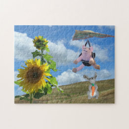 Puzzle - Pig volant et lapin sur Hill