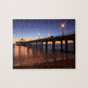 Puzzle Pilier de Manhattan Beach au coucher du soleil, la