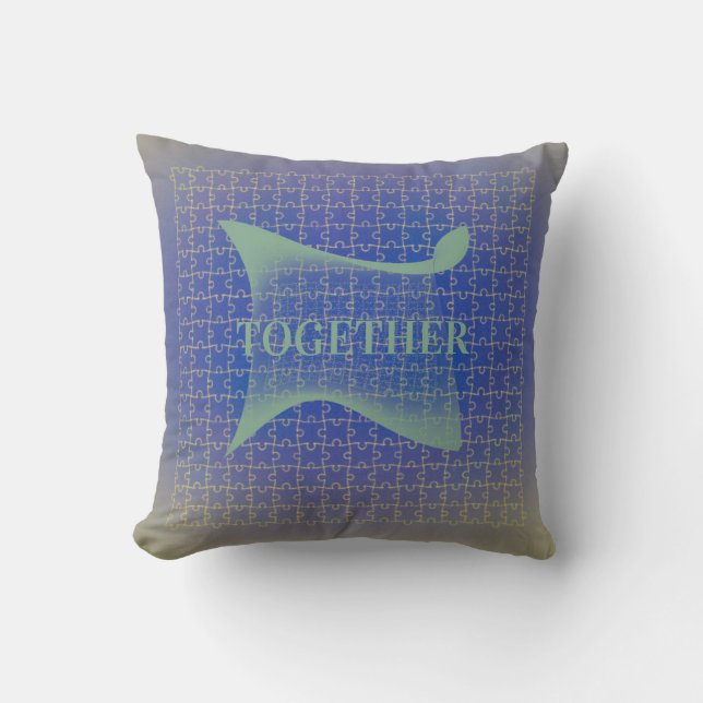 PUZZLE PILLOW getting it together congratulations. (Front)