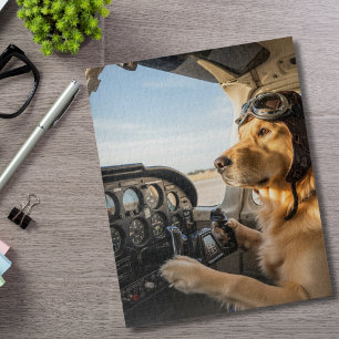 Puzzle Pilote de chien drôle pilotant un avion d'aviation