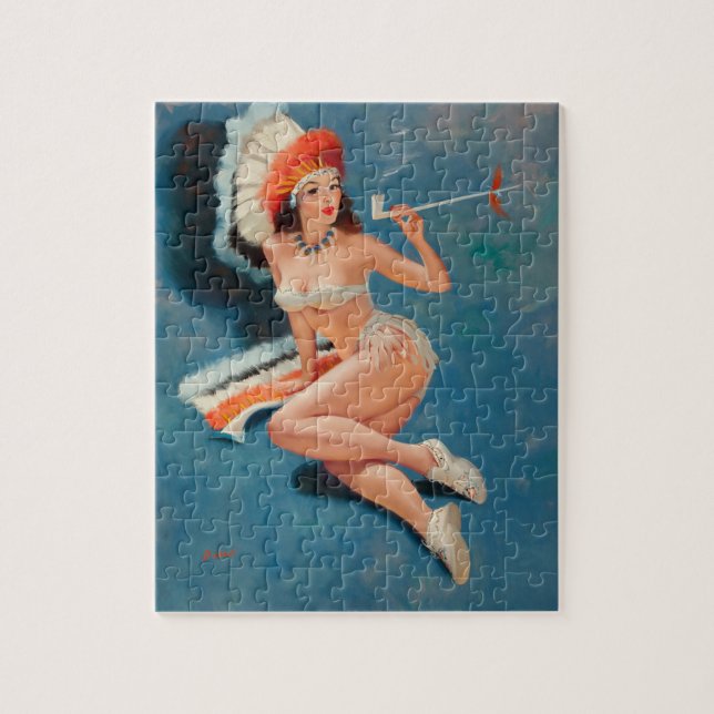 Puzzle Pin indien de fille vers le haut d'art (Vertical)