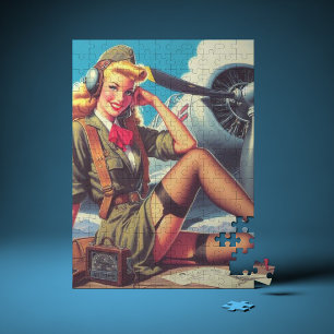 Puzzle Pin-up de l'avion vintage