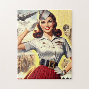 Puzzle Pin-up militaire rétro
