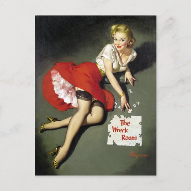 Puzzle Pin Up Postcard (Front)
