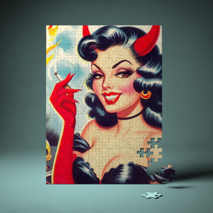 Puzzle Pin-up Rétro Diabolique