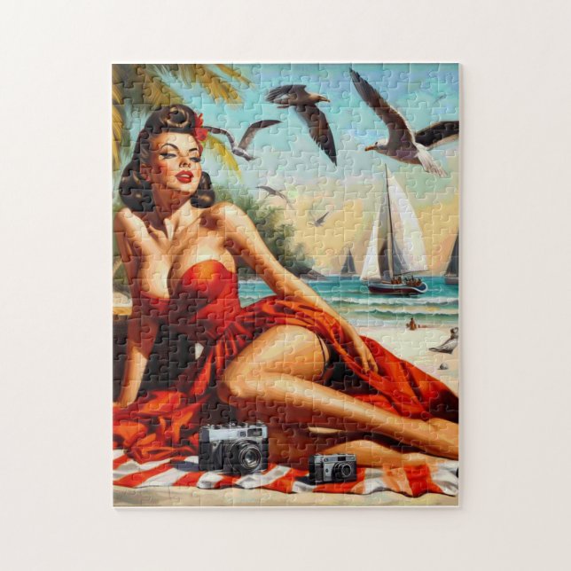 Puzzle Pinceau classique de beauté Vintage (Vertical)