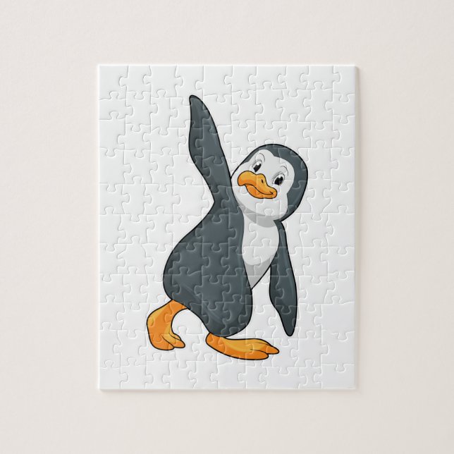 Puzzle Pingouin au Yoga Exercice d'étirement (Vertical)