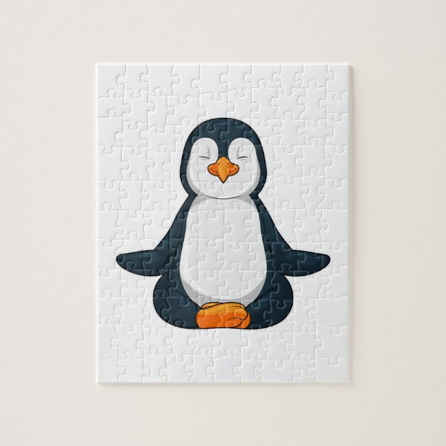 Puzzle Pingouin au Yoga Fitness en Assis (Vertical)