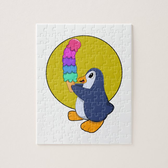 Puzzle Pingouin avec crème glacée (Vertical)