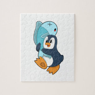 Puzzle Pingouin avec poisson