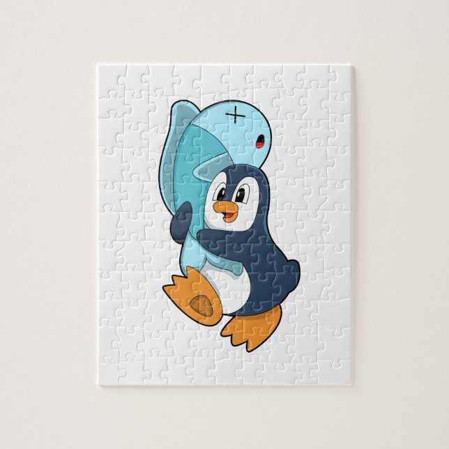 Puzzle Pingouin avec poisson (Vertical)