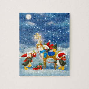 Puzzle Pingouin et rennes