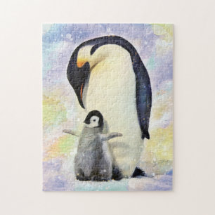 Puzzle Pingouins empereurs avec poussin