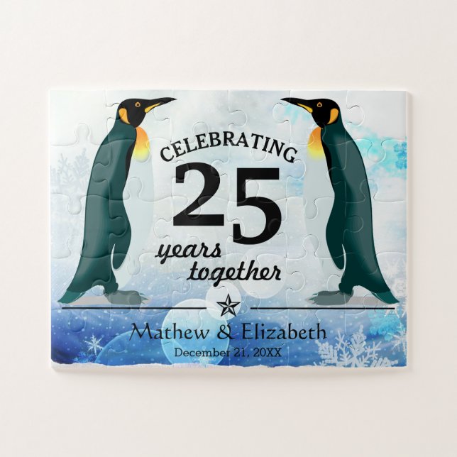 Puzzle Pingouins mignons dans le 25ème anniversaire de (Horizontal)