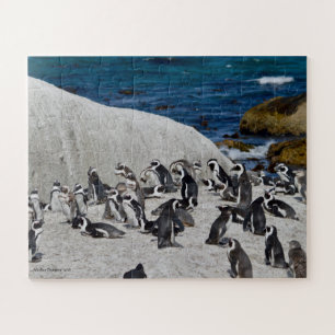 Puzzle Pingouins sur la baie de rochers