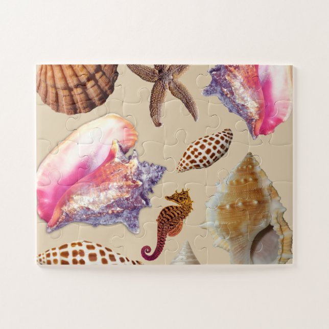 Puzzle Pink Conch Junonia Seahorse Enfants (Horizontal)
