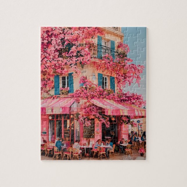 Puzzle Pink Flower Café Puzzle–Blooming Paradise in Pink (Vertical)