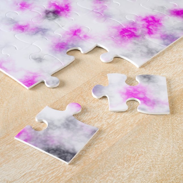 Puzzle Pink Gray and White Soft Marble Pattern (Côté)