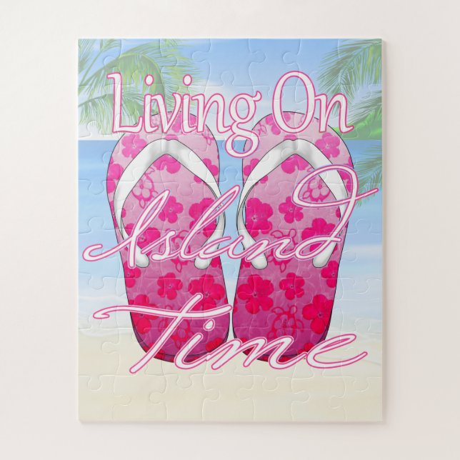 Puzzle Pink Island Time Beach (Vertical)