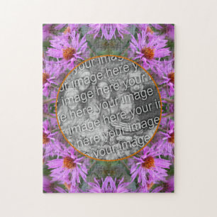 Puzzle Pink New England Aster Flowers Ajouter Votre Photo