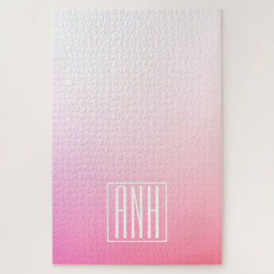 Puzzle Pink Ombre Gradation et vos initiales