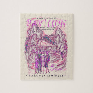 Puzzle Pink Vintage French Advertising Event Poster