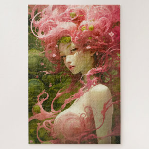 Puzzle Pinky Girl dans le monde vert
