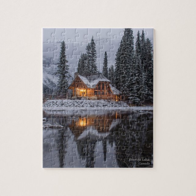 Puzzle Pins de la maison en bois clair Lac des neiges (Vertical)
