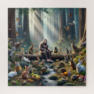 Puzzle Pique-nique de Bigfoot en forêt Animaux de la forê