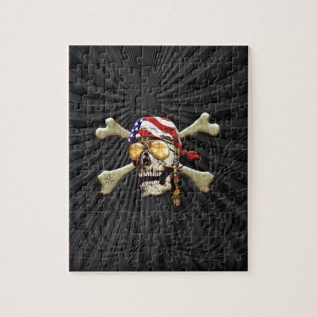 Puzzle Pirate crâne et os croisés (Vertical)