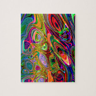 Puzzle Pirouettes abstraites fluorescentes psychédéliques