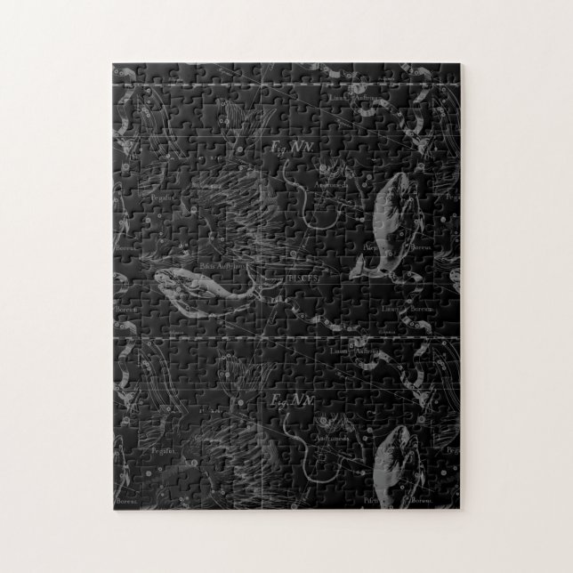 Puzzle Pisces Constellation Map par Hevelius 1690 (Vertical)
