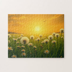 Puzzle Pissenlits au coucher du soleil