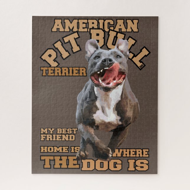 Puzzle Pitbull - J'aime les chiens (Vertical)
