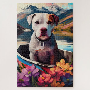 Puzzle Pitbull sur une pagaie : une aventure Pittoresque