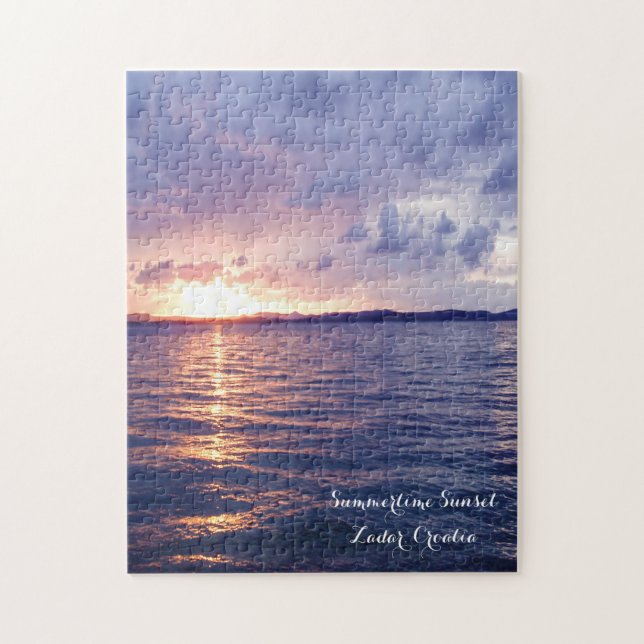 Puzzle Pittoresque Joli Coucher de soleil jaune violet pe (Vertical)