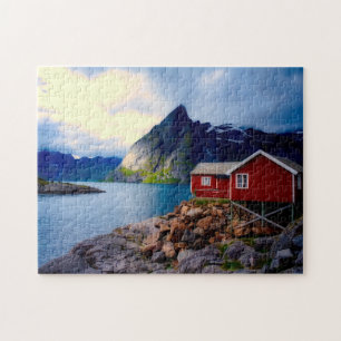 Puzzle Pittoresque Lake Cottage Fjord Norvège Voyage aven