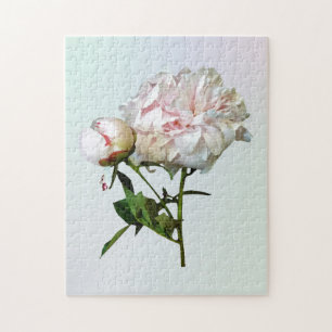 Puzzle Pivoine rose pâle et bouton