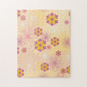 Puzzle Pivoines Jaunes Violettes Fleurs de Jardin de Prin